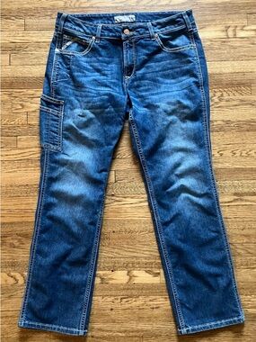Ariat Rebar Mid Rise Straight Jeans Dark Wash 32 x 30